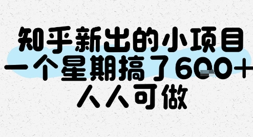 知乎新出的小项目，一个星期搞了6张，人人可做-庄子聊项目