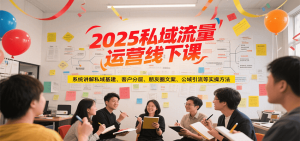 2025私域流量运营线下课，系统讲解私域基建/客户分层/朋友圈文案/公域引流等实操方法-庄子聊项目