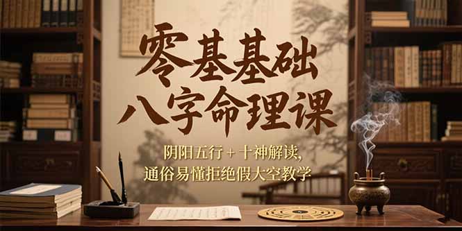 零基础八字命理课，阴阳五行+十神解读，通俗易懂拒绝假大空教学-庄子聊项目