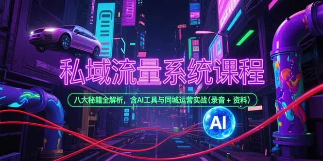 私域流量系统课程，八大秘籍全解析，含AI工具与同城运营实战(录音+资料-庄子聊项目