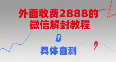 外面收费2888的微信解封教程，具体自测-庄子聊项目