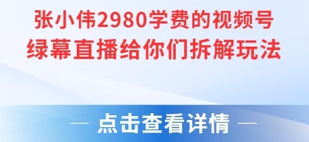 张小伟2980付费额视频号绿幕直播给你们拆解玩法-庄子聊项目