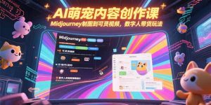 AI萌宠内容创作课，Midjourney制图到可灵视频，数字人带货玩法-庄子聊项目