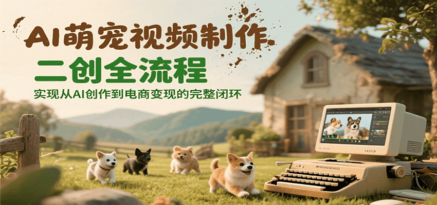 AI萌宠视频制作二创全流程，实现从AI创作到电商变现的完整闭环-庄子聊项目