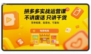 拼多多实战运营课,不讲废话只讲干货,简单粗暴,能落地,可复制-庄子聊项目