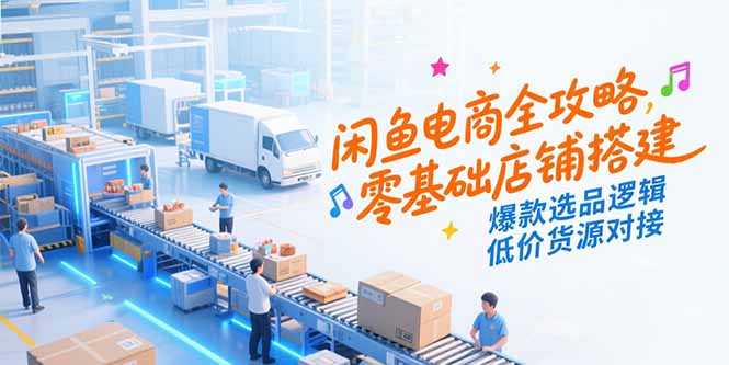闲鱼电商全攻略，零基础店铺搭建，爆款选品逻辑，低价货源对接-庄子聊项目