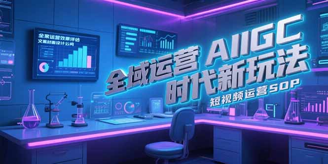 全域运营AIGC时代新玩法，文案封面设计公式，短视频运营SOP-庄子聊项目