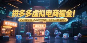 拼多多虚拟电商掘金:从入驻到运营,选品避坑全解析,自动化工具配置技巧-庄子聊项目