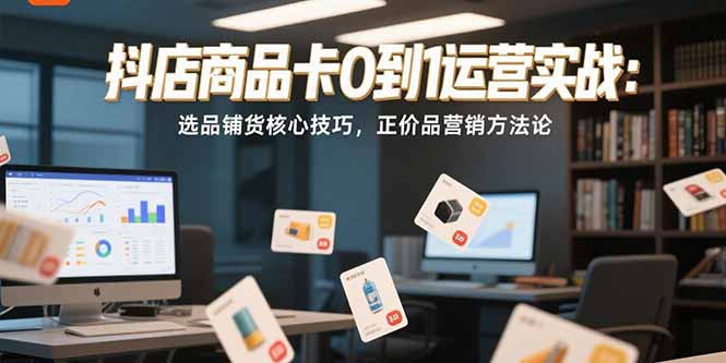 抖店商品卡0到1运营实战：选品铺货核心技巧，正价品营销方法论-庄子聊项目