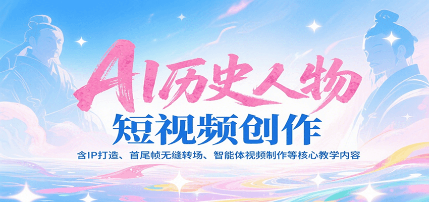 AI历史人物短视频创作，含IP打造、首尾帧无缝转场、智能体视频制作等核心教学内容-庄子聊项目