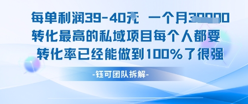 每单利润40一个月7k+转化最高的私域项目，每个人都要的产品转化率已经能做到100%-庄子聊项目