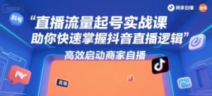 直播流量起号实战课，助你快速掌握抖音直播逻辑，高效启动商家自播-庄子聊项目