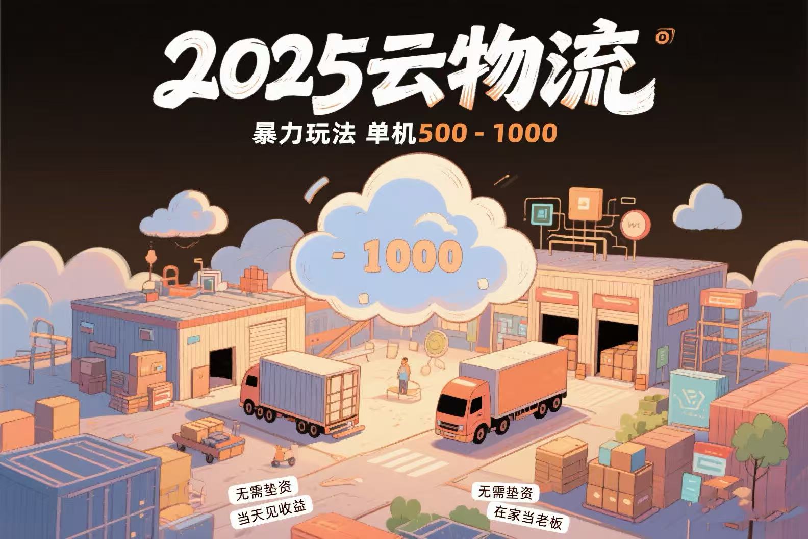 云物流赚差价，项目纯利润500~1000，无需垫资，当天到账。不需要有车，…-庄子聊项目