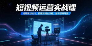 短视频运营实战课，选题策划技巧，拍摄剪辑全流程，起号思维导图-庄子聊项目