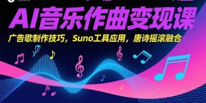 AI音乐作曲变现课,广告歌制作技巧,Suno工具应用,唐诗摇滚融合-庄子聊项目