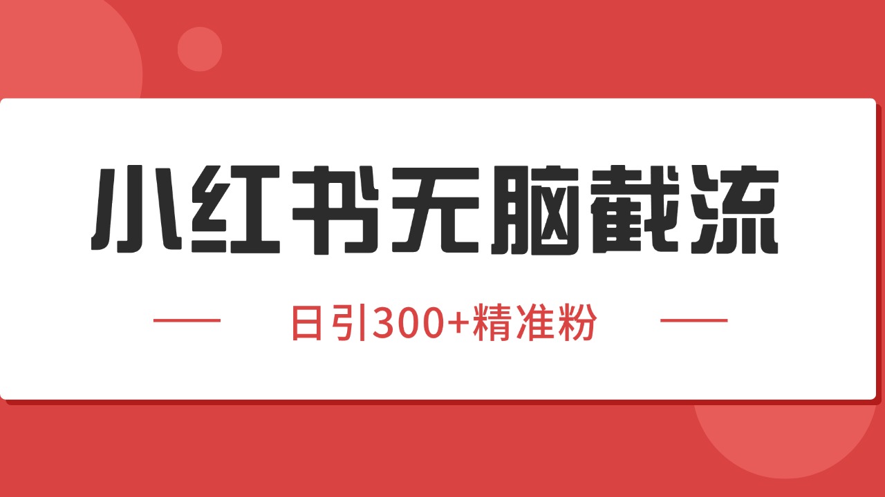 小红书截流同行客源，独家野路子获客玩法 日引200+暴力获客-庄子聊项目