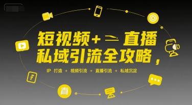 短视频+直播私域引流全攻略，IP打造 +视频引流 +直播引流 +私域沉淀-庄子聊项目