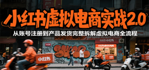 小红书虚拟电商实战2.0,从账号注册到产品发货完整拆解虚拟电商全流程-庄子聊项目