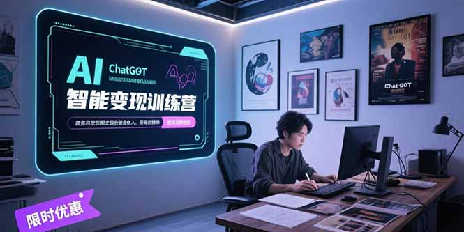 AI智能变现训练营，ChatGPT写作变现，电影解说制作，图文带货方法论-庄子聊项目