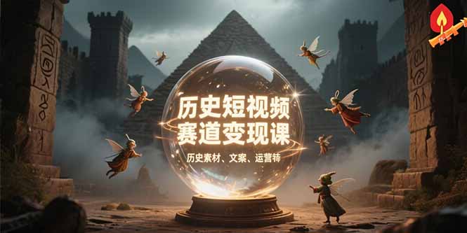 历史短视频赛道变现课，百集素材库应用，文案剪辑技巧，账号运营全案-庄子聊项目