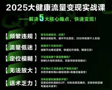 大健康流量全域新增长8.0，三月底线下课视频，大健康万亿蓝海，从类目突围到模式迭代-庄子聊项目