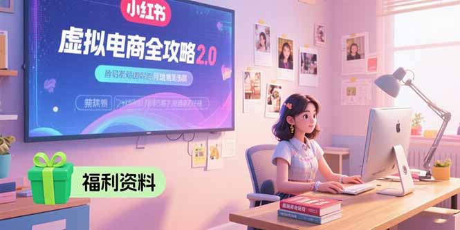 虚拟电商全攻略2.0，开店选品实操流程，账号定位、货源发布、笔记发布技巧-庄子聊项目