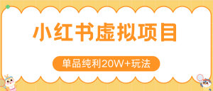 小红书虚拟电商新玩法，实现单品纯利20W+，可矩阵放大操作！-庄子聊项目