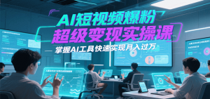 AI短视频爆粉超级变现实操课，掌握AI工具快速实现月入过万-庄子聊项目
