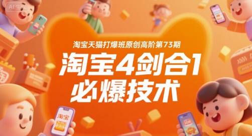 淘宝天猫打爆班原创高阶第73期，淘宝4剑合1必爆技术-庄子聊项目