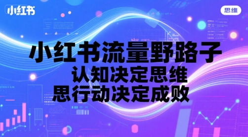 小红书流量野路子，认知决定思维，思维决定行动，行动决定成败-庄子聊项目