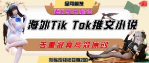 海外tiktok小说推文暴力项目，高停留率，高转化率，上手后一天搞顿饭钱不是问题-庄子聊项目