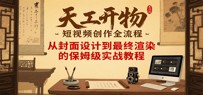 天工开物短视频创作全流程，从封面设计到最终渲染的保姆级实战教程-庄子聊项目