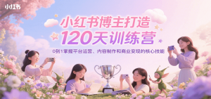 小红书博主打造120天训练营，0到1掌握平台运营、内容制作和商业变现-庄子聊项目