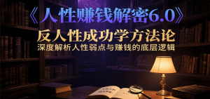 人性赚钱解密6.0，反人性成功学方法论，深度解析人性弱点与赚钱的底层逻辑-庄子聊项目