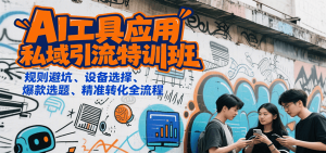AI工具应用私域引流特训班，规则避坑、设备选择、爆款选题、精准转化全流程-庄子聊项目