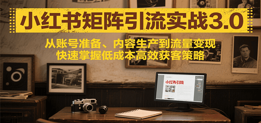 小红书矩阵引流3.0，从账号准备、内容生产到流量变现，快速掌握低成本高效获客策略-庄子聊项目