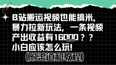 b站掘金计划？搬运视频也能挣拉新的收益，小白应该怎么玩！-庄子聊项目