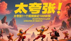太夸张！一个视频接近100W赞，用AI制作西游记Vlog视频，全流程拆解来了(附万能提示词)-庄子聊项目
