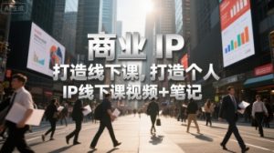 商业IP打造线下课,打造个人 IP线下课视频+笔记-庄子聊项目