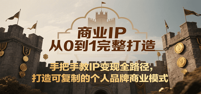 商业IP从0到1完整打造，手把手教IP变现全路径，打造可复制的个人品牌商业模式-庄子聊项目
