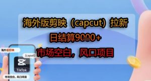 海外版剪映(capcut)拉新，日结算1k+，市场空白，风口项目-庄子聊项目