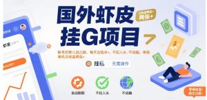 国外虾皮挂G项目：账号扔那儿自己刷，每天白捡米+，不拉人头、不动脑，单机日收益两张+【揭秘】-庄子聊项目