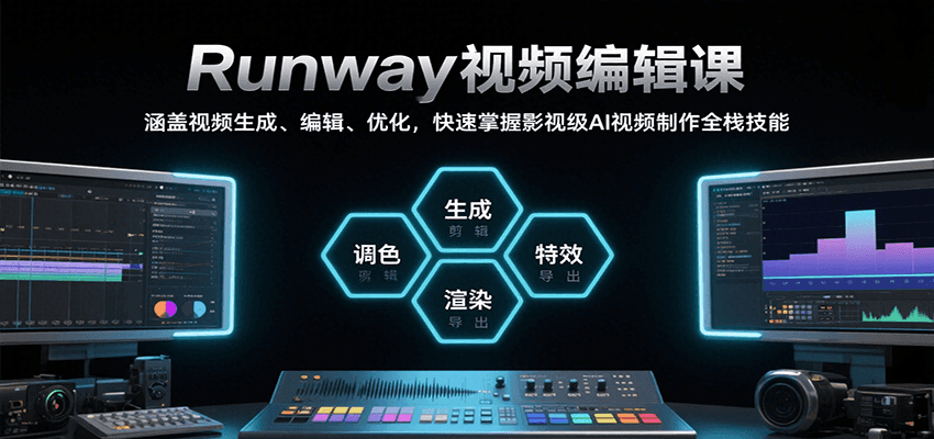 Runway视频编辑课，涵盖视频生成、编辑、优化，快速掌握影视级AI视频制作全栈技能-庄子聊项目