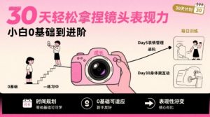 30天轻松拿捏镜头表现力,小白0基础到进阶-庄子聊项目