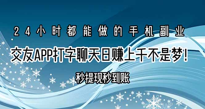 交友APP打字聊天赚钱秒提现秒到账，日赚上千不是梦！-庄子聊项目