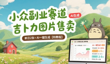 小众副业赛道 吉卜力图片售卖 单日2张+ AI一键生成【附教程】-庄子聊项目