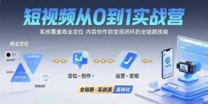 短视频从0到1的实战营:系统覆盖商业定位,内容创作到变现闭环的全链路技能-庄子聊项目