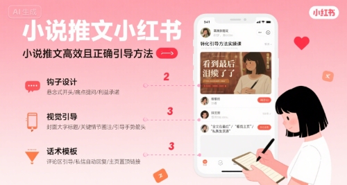 小说推文小红书高转化引导方法实操课，小说推文高效且正确引导方法-庄子聊项目