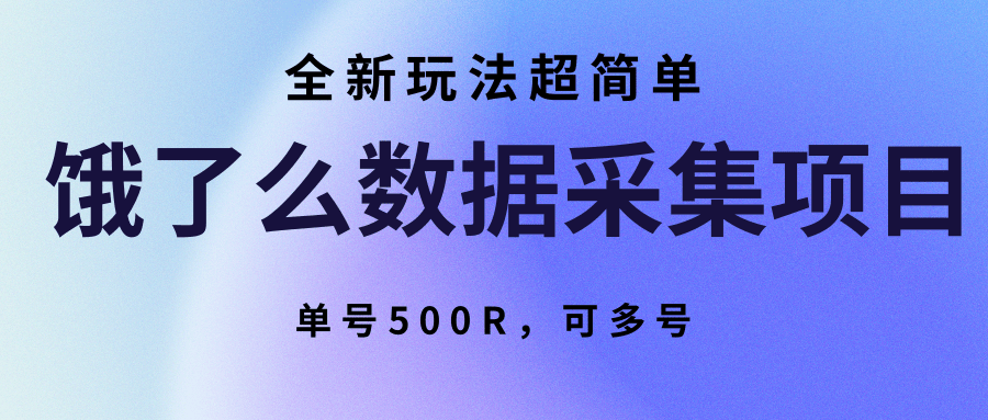 饿了么数据采集项目，全新玩法超简单，单号500R，可多号-庄子聊项目