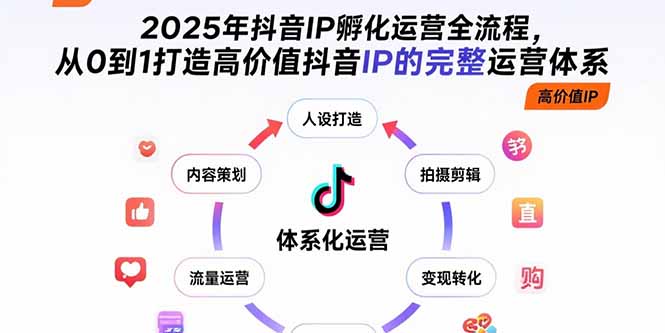 2025年抖音IP孵化运营全流程，从0到1打造高价值抖音IP的完整运营体系-庄子聊项目
